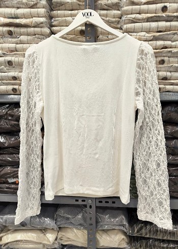 Zara Dantel Kol Detaylı Bohem Beyaz Bluz - Görsel 6