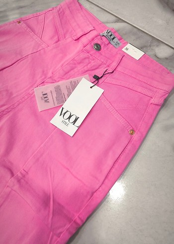 Pembe Regular Fit Kadın Kumaş Pantolon - Görsel 5