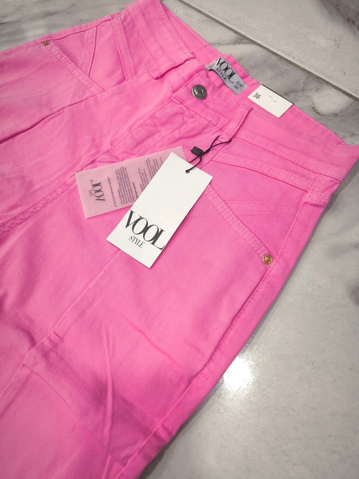 Pembe Regular Fit Kadın Kumaş Pantolon - Görsel 5