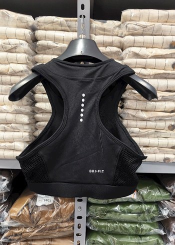 Nike Siyah Fermuarlı Kolsuz Spor Büstiyer - Görsel 4