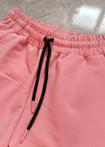 s Beden pembe Renk Pembe Rahat Kesim Mini Spor Şort