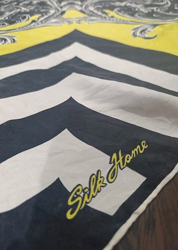 Beden Silk Home Markalı Sarı Siyah Bohem Desenli Twil İpek Eşarp