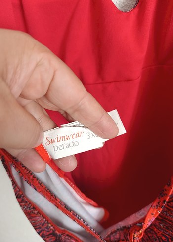DeFacto Markalı Kırmızı Bohem Drapeli Mini Mayo - Görsel 3