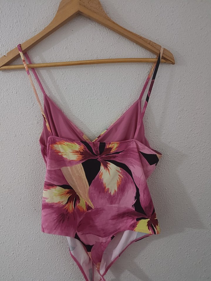 H&M Markalı Pembe Desenli Bohem Mayo - Görsel 2