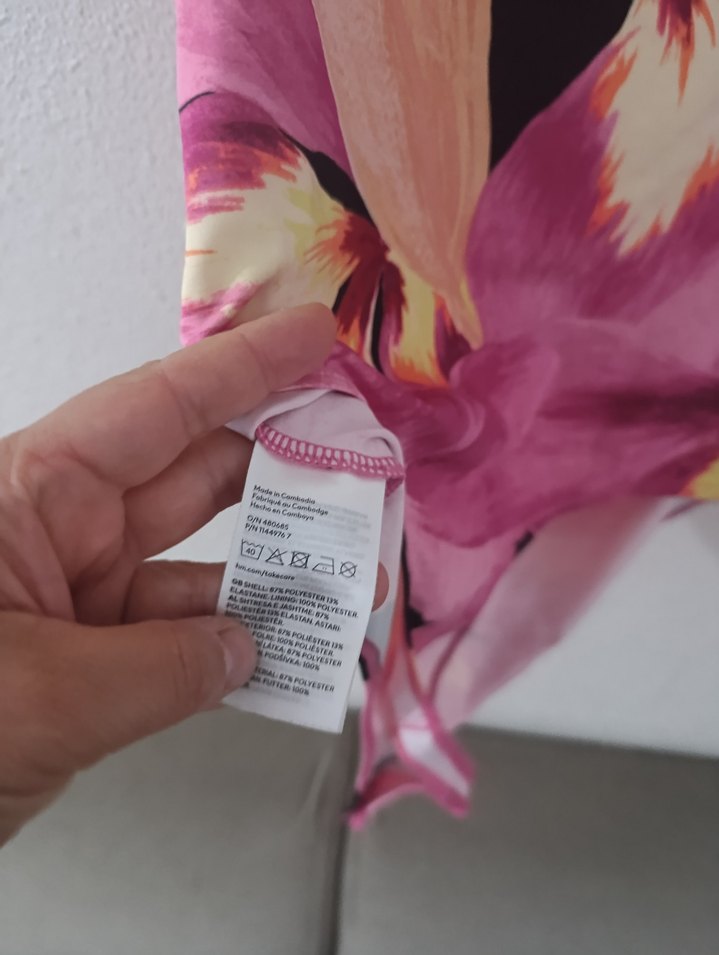 H&M Markalı Pembe Desenli Bohem Mayo - Görsel 3