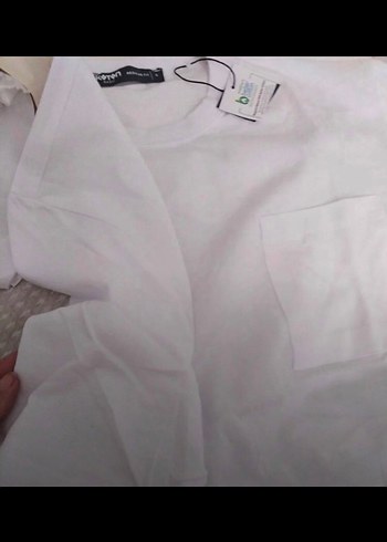 Beyaz Pamuklu Erkek Tişört - Görsel 2