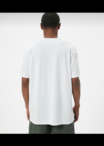 Beyaz Pamuklu Erkek Tişört - Görsel 7