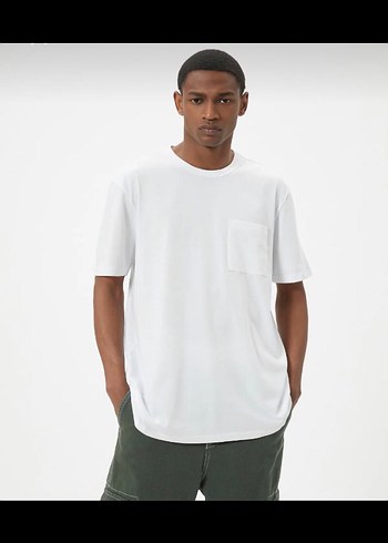 Beyaz Pamuklu Erkek Tişört - Görsel 6