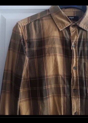 Uzun Kollu Düğmeli Kareli Erkek Gömlek - Görsel 3