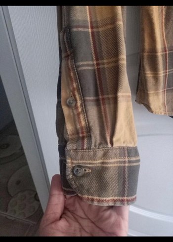 Uzun Kollu Düğmeli Kareli Erkek Gömlek - Görsel 6