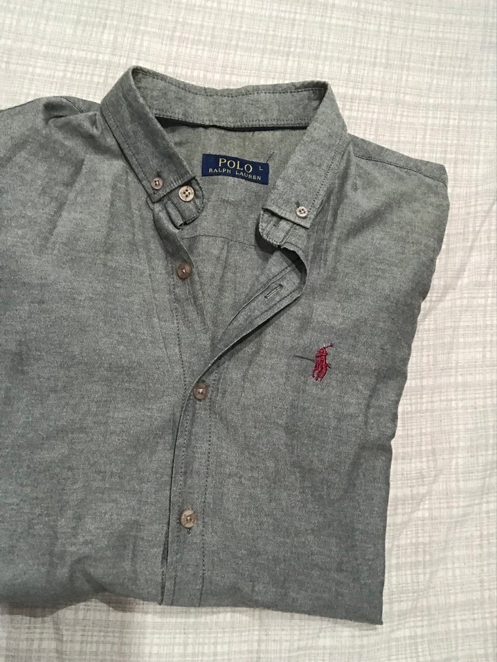 Ralp Lauren polo marka Uzun Kollu Keten Gömlek - Görsel 4