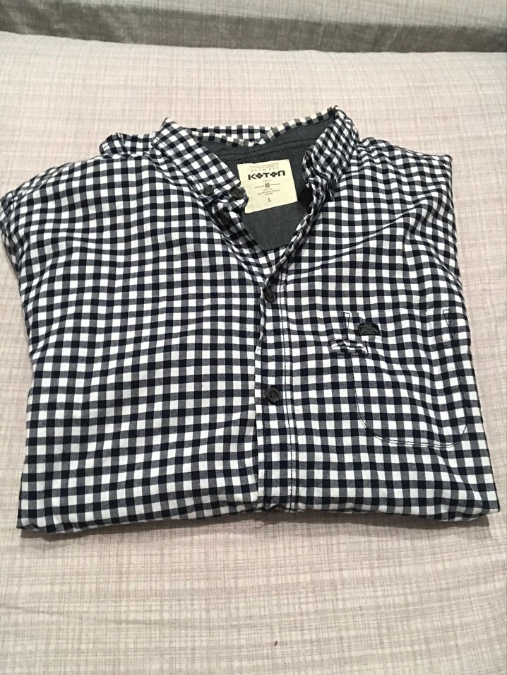 Koton Siyah Kareli Erkek Gömlek - Görsel 3