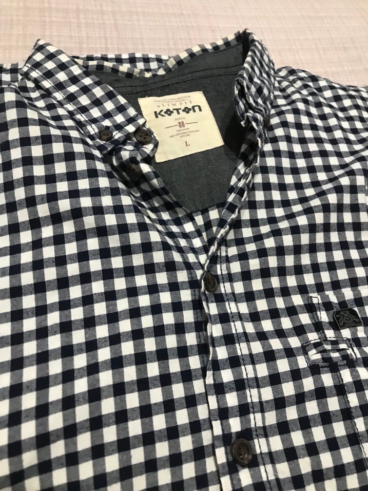 Koton Siyah Kareli Erkek Gömlek - Görsel 4