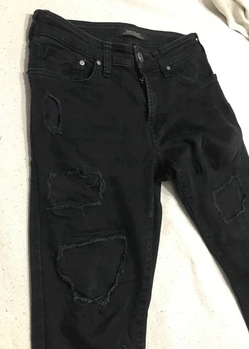 Mavi jeans simsiyah kot - Görsel 2