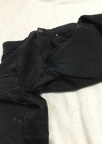 Mavi jeans simsiyah kot - Görsel 3