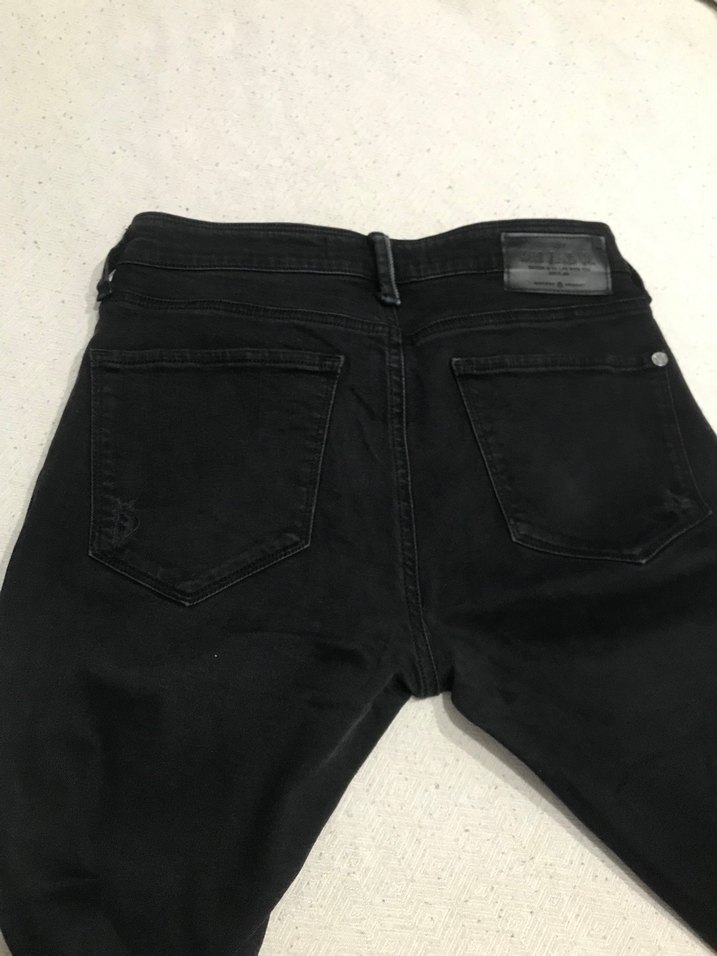 Mavi jeans simsiyah kot - Görsel 4