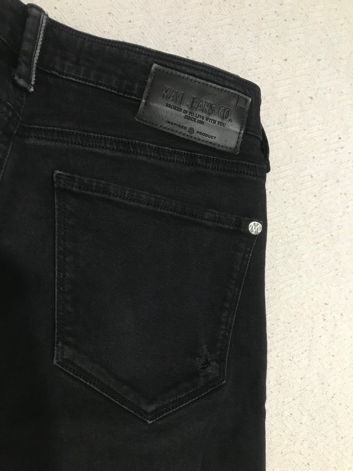 Mavi jeans simsiyah kot - Görsel 5