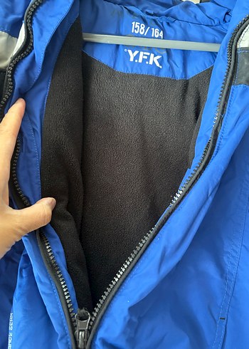 Erkek Çocuk Mavi Fermuarlı  kar montu - Görsel 6