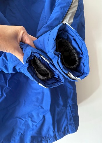 Erkek Çocuk Mavi Fermuarlı  kar montu - Görsel 4