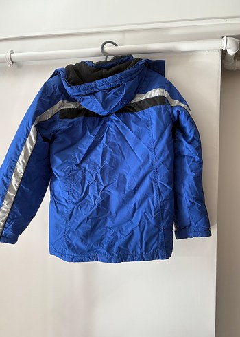 Erkek Çocuk Mavi Fermuarlı  kar montu - Görsel 5