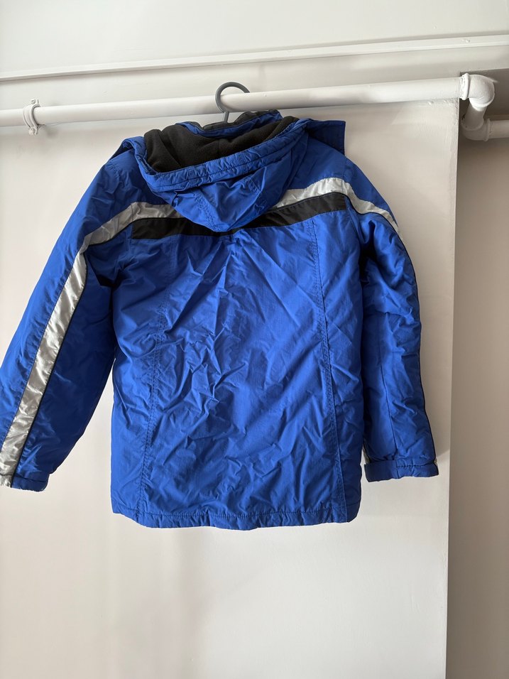 Erkek Çocuk Mavi Fermuarlı  kar montu - Görsel 5