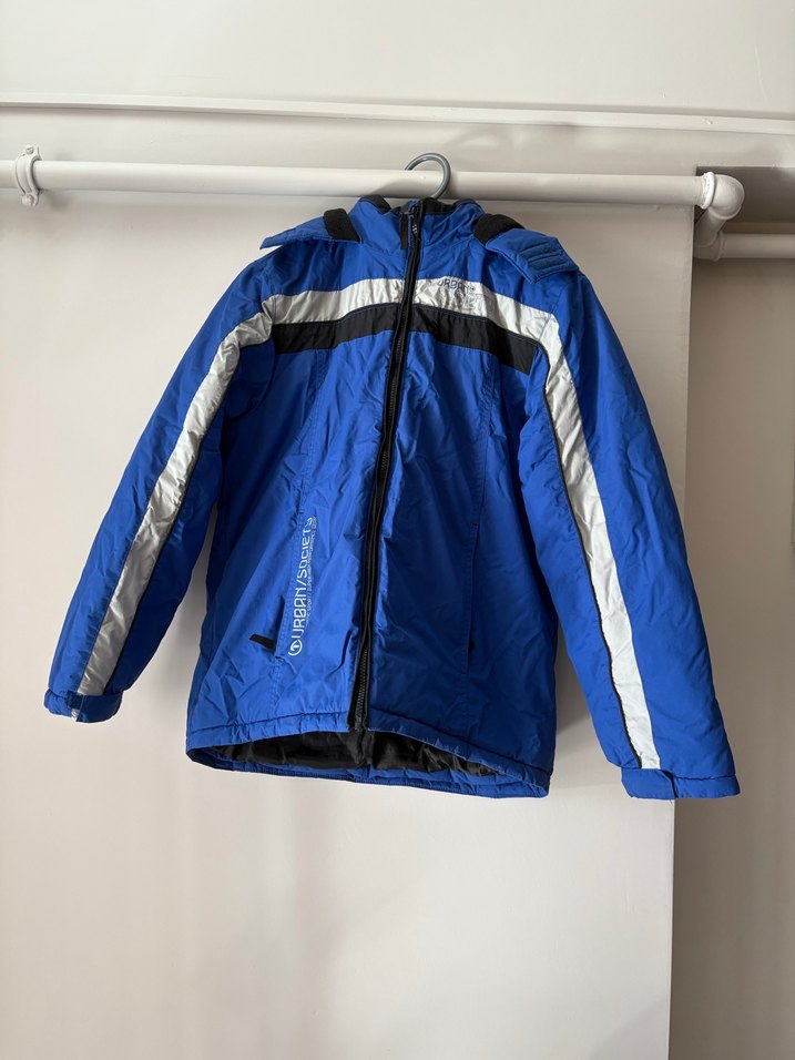 Erkek Çocuk Mavi Fermuarlı  kar montu - Görsel 2