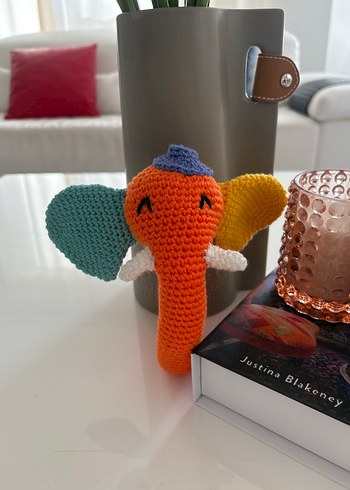 Renkli Fil Tasarımlı Diş Kaşıyıcı ve Çıngırak - Görsel 3