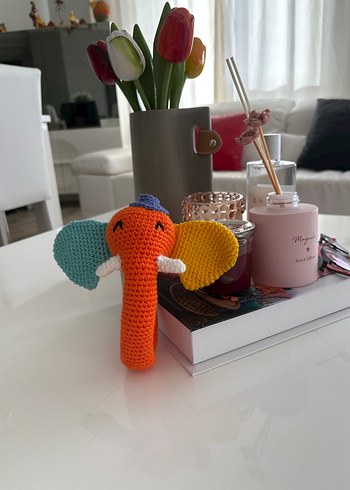 Renkli Fil Tasarımlı Diş Kaşıyıcı ve Çıngırak - Görsel 5