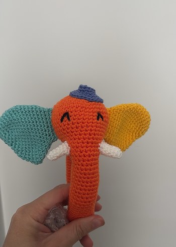 Renkli Fil Tasarımlı Diş Kaşıyıcı ve Çıngırak - Görsel 6