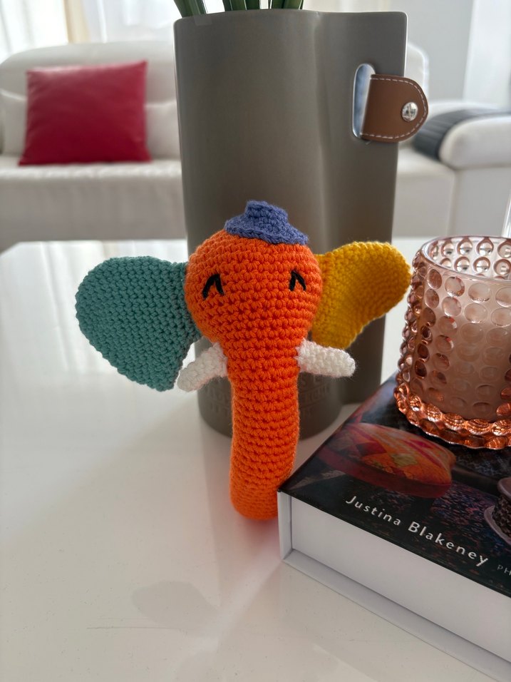 Renkli Fil Tasarımlı Diş Kaşıyıcı ve Çıngırak - Görsel 3