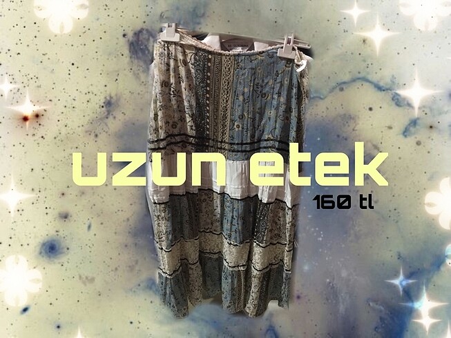 uzun vintage etek 38 beden etnik desenli