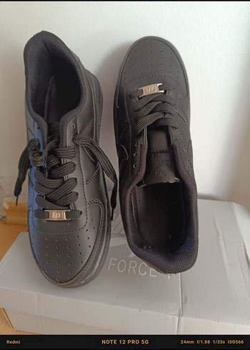 Siyah Bağcıklı Kadın Spor Ayakkabı - Görsel 2