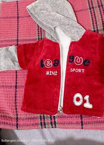 Bebek 6-9 ay polarlı  kadife takım - Görsel 6