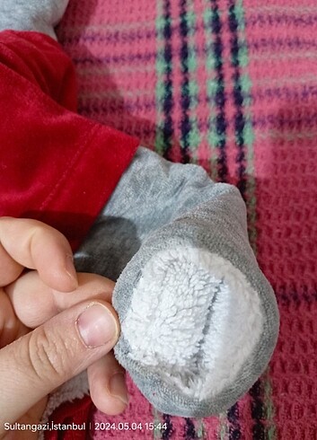 Bebek 6-9 ay polarlı  kadife takım - Görsel 8