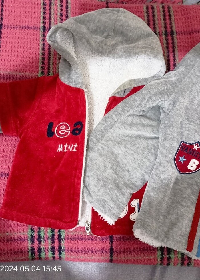 Bebek 6-9 ay polarlı  kadife takım - Görsel 5