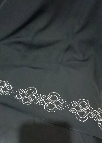 Uzun Siyah saten Kadın Elbise - Görsel 5