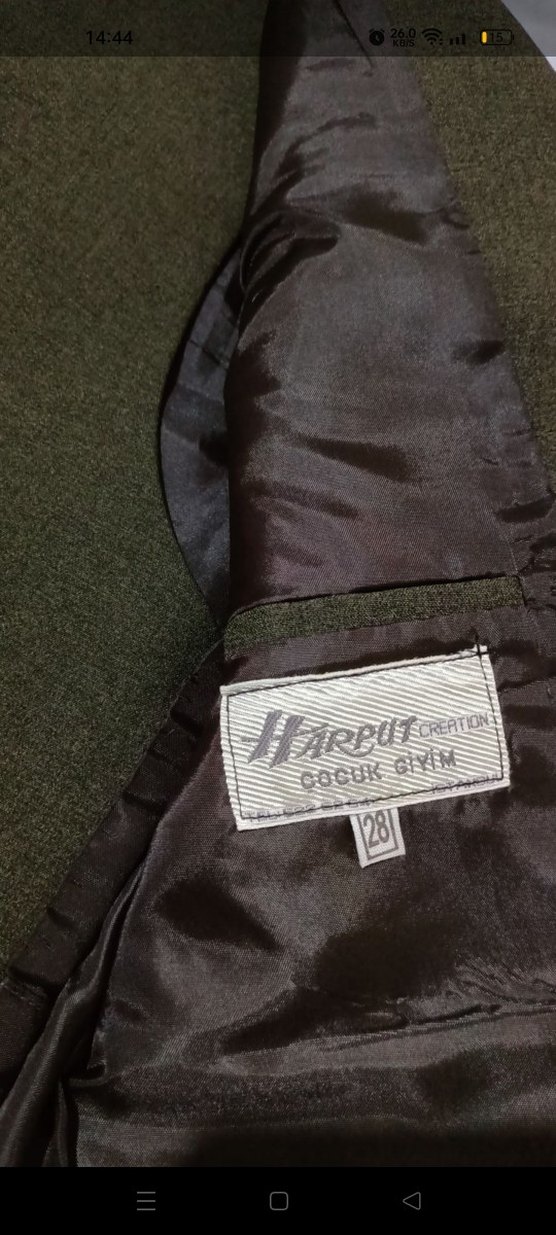 Erkek Keten Füme rengi Ceket ve Yelek Takım - Görsel 3