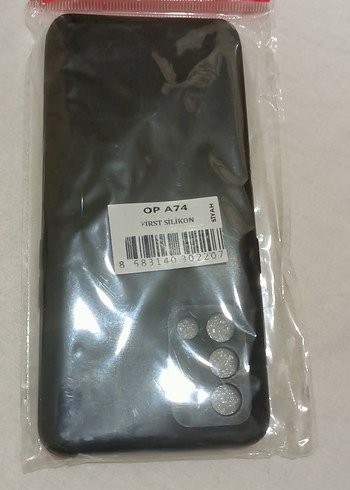 Siyah Elastik Telefon Kılıfı oppo A74 için - Görsel 2