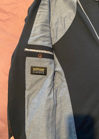 Lacivert Erkek Ofis Takımı, Düğmeli, Normal Boy - Görsel 4