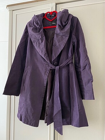 m Beden Mor renk süet trenchcoat