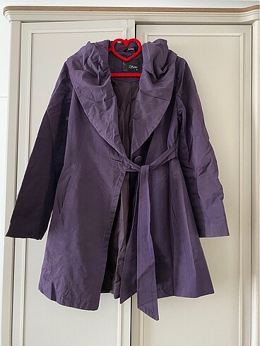 Pınar Şems Mor renk süet trenchcoat