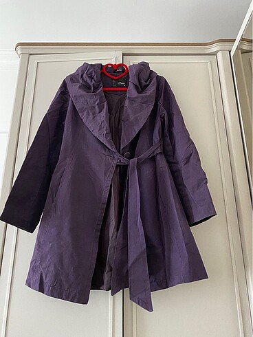 m Beden mor Renk Mor renk süet trenchcoat