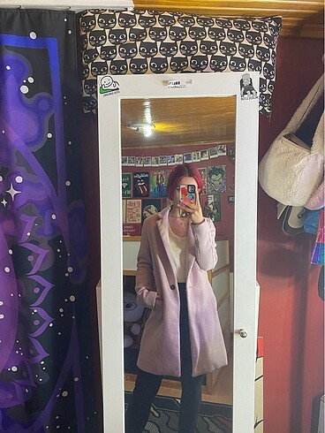 xs Beden pembe Renk Bershka uzun kaban
