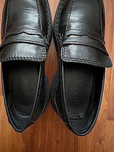 38 Beden siyah Renk Mango Deri Loafer