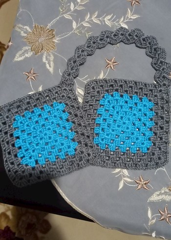 Gri Örgü tencere tutacagi - Görsel 2