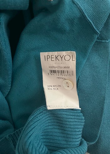 Turkuaz V Yaka Düğmeli Hırka - Görsel 3