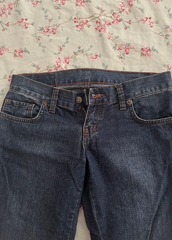 Kadın Koyu Denim Baskılı Regular Fit Kot - Görsel 4