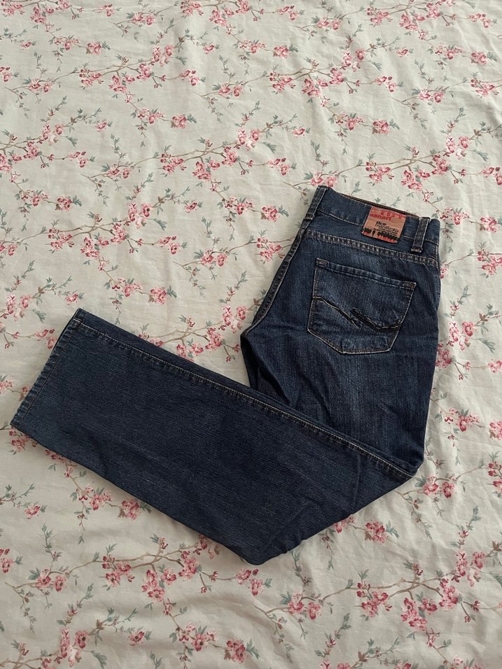 Kadın Koyu Denim Baskılı Regular Fit Kot - Görsel 2