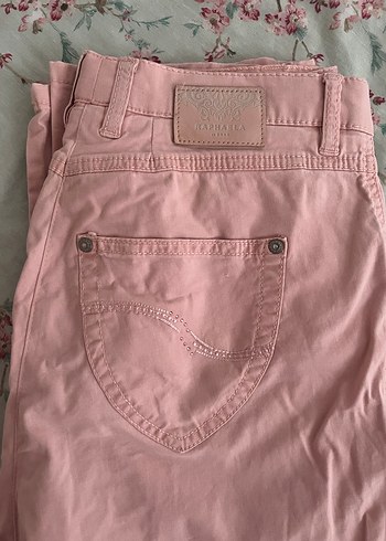 Pastel pembe düz kesim pantolon - Görsel 3