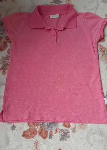 Kız Çocuk Pembe Polo Tişört